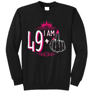 I Am 49 Plus 1 Middle Finger 49th Women Birthday Funny Sweatshirt