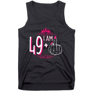 I Am 49 Plus 1 Middle Finger 49th Women Birthday Funny Tank Top