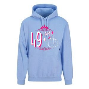 I Am 49 Plus 1 Middle Finger 49th Women Birthday Funny Unisex Surf Hoodie