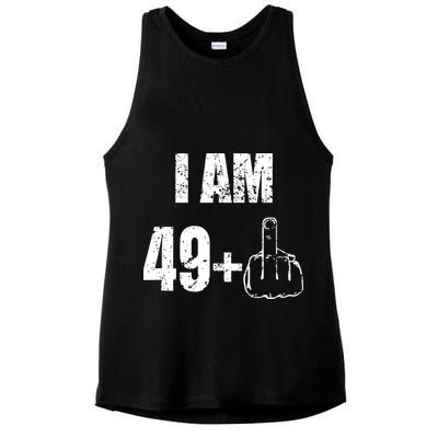 I Am 50 49 Plus One Ladies PosiCharge Tri-Blend Wicking Tank