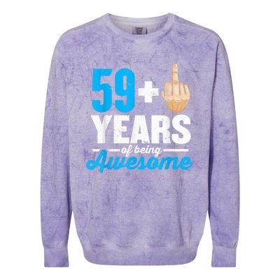 I am 59 plus 1 middle finger for a 60th Birthday Colorblast Crewneck Sweatshirt