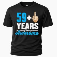 I am 59 plus 1 middle finger for a 60th Birthday Cooling Performance Crew T-Shirt