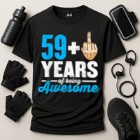 I am 59 plus 1 middle finger for a 60th Birthday Cooling Performance Crew T-Shirt