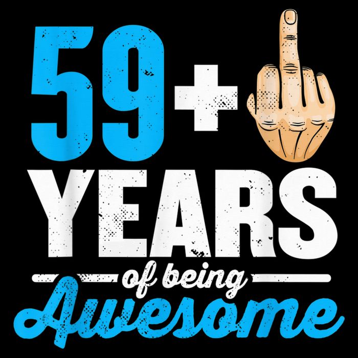 I am 59 plus 1 middle finger for a 60th Birthday Backpack
