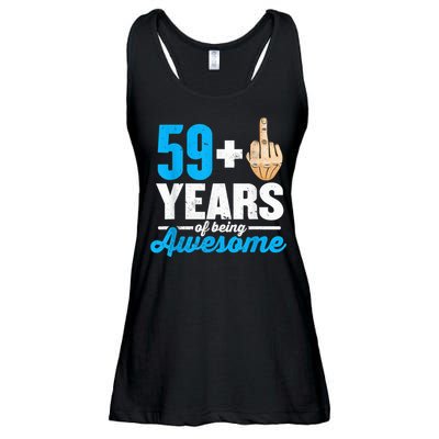 I am 59 plus 1 middle finger for a 60th Birthday Ladies Essential Flowy Tank