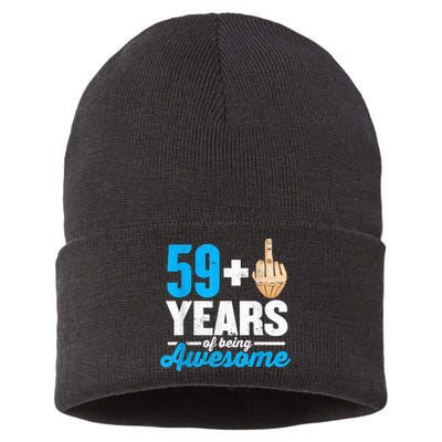 I am 59 plus 1 middle finger for a 60th Birthday Sustainable Knit Beanie