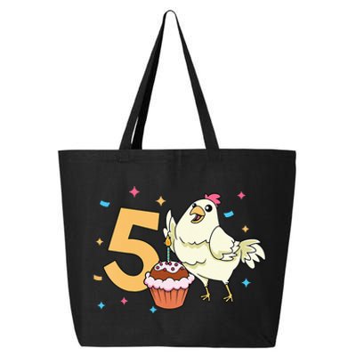 I am 5 with chicken birthday 5 years old 25L Jumbo Tote