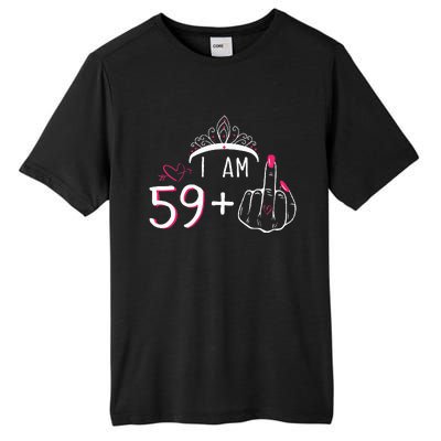 I Am 59 Plus 1 Middle Finger 60th Birthday Tall Fusion ChromaSoft Performance T-Shirt