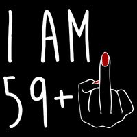 I Am 59 Plus Middle Finger Funny 60th Birthday Drawstring Bag