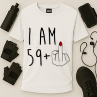 I Am 59 Plus Middle Finger Funny 60th Birthday Performance Shirt