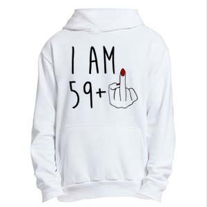 I Am 59 Plus Middle Finger Funny 60th Birthday Urban Pullover Hoodie