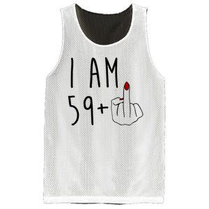 I Am 59 Plus Middle Finger Funny 60th Birthday Mesh Reversible Basketball Jersey Tank