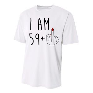 I Am 59 Plus Middle Finger Funny 60th Birthday Performance Sprint T-Shirt