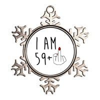 I Am 59 Plus Middle Finger Funny 60th Birthday Metallic Star Ornament