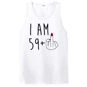 I Am 59 Plus Middle Finger Funny 60th Birthday PosiCharge Competitor Tank