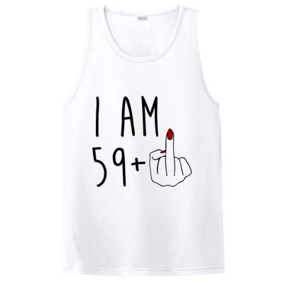 I Am 59 Plus Middle Finger Funny 60th Birthday PosiCharge Competitor Tank
