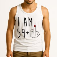 I Am 59 Plus Middle Finger Funny 60th Birthday Tank Top
