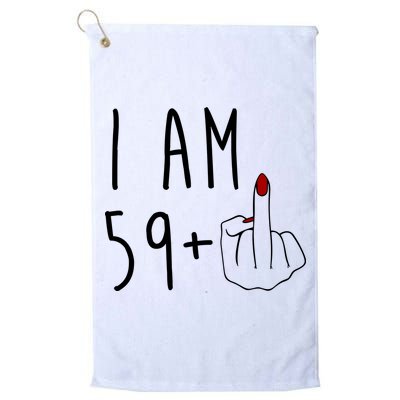 I Am 59 Plus Middle Finger Funny 60th Birthday Golf Towel