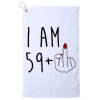 I Am 59 Plus Middle Finger Funny 60th Birthday Golf Towel
