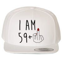 I Am 59 Plus Middle Finger Funny 60th Birthday Wool Snapback Cap