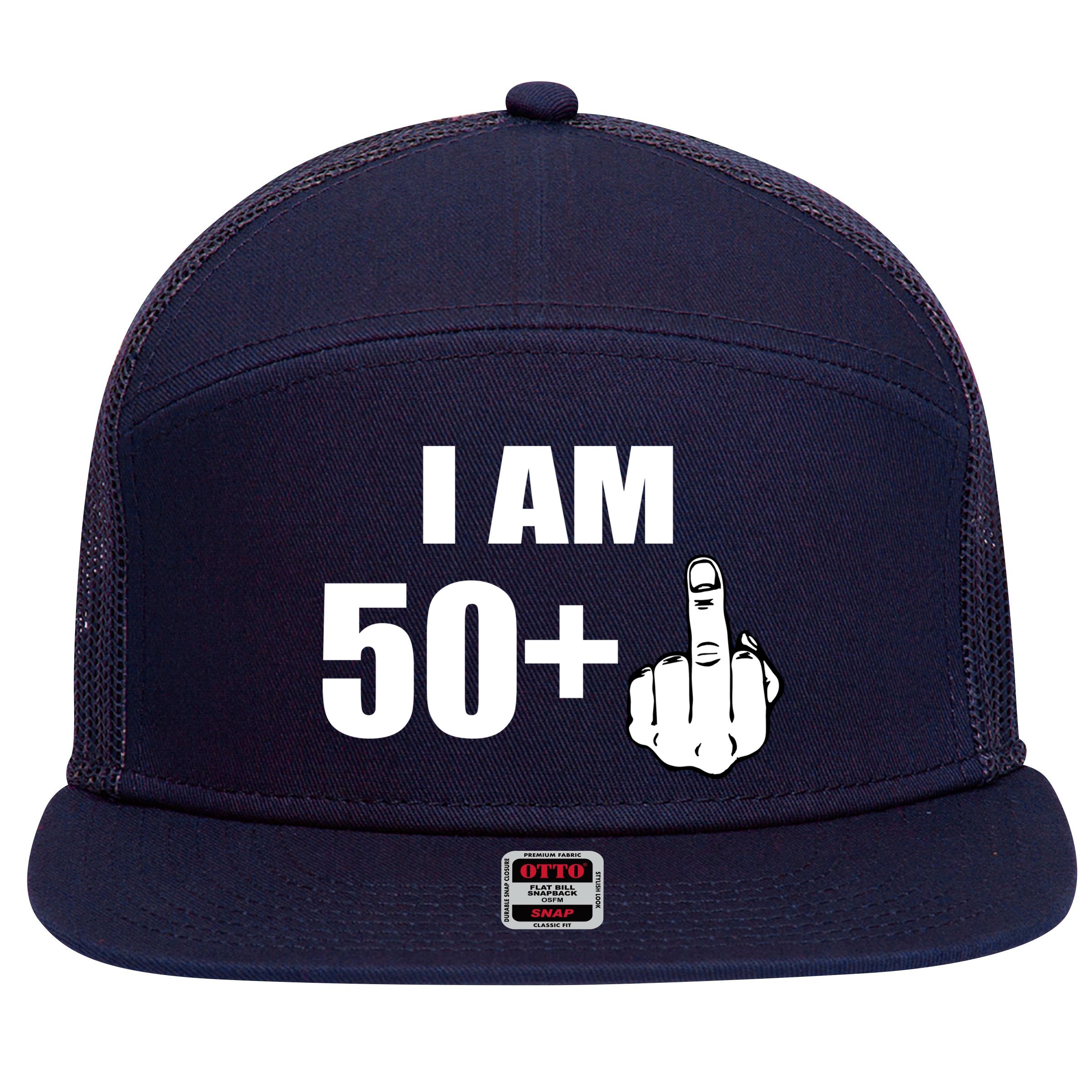 I Am 51 Middle Finger Funny 51st Birthday 7 Panel Mesh Trucker Snapback Hat