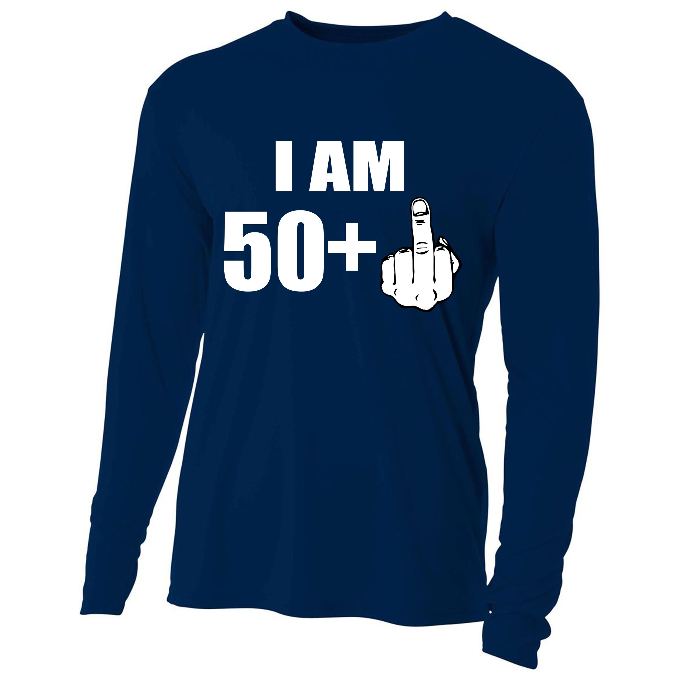 I Am 51 Middle Finger Funny 51st Birthday Cooling Performance Long Sleeve Crew
