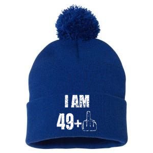 I Am 50, 49 Plus One Funny 50th Birthday 1967 Pom Pom 12in Knit Beanie