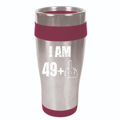I Am 50, 49 Plus One Funny 50th Birthday 1967 16oz Travel Tumbler