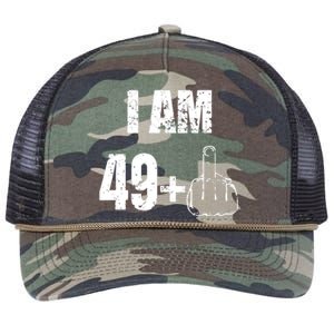 I Am 50, 49 Plus One Funny 50th Birthday 1967 Retro Rope Trucker Hat Cap