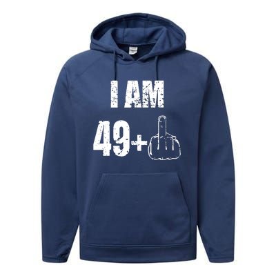 I Am 50, 49 Plus One Funny 50th Birthday 1967 Performance Fleece Hoodie