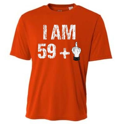 I Am 59 Plus 1 One Middle Finger 60th Birthday 60 Years Old Cooling Performance Crew T-Shirt