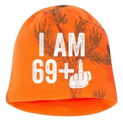 I Am 69 Plus Middle Finger 70th Birthday Gift Shirt shirt Kati - Camo Knit Beanie