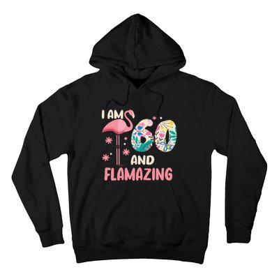 I Am 60 And Flamazing Bithday Flamingo 60th Bday Celebration Hoodie