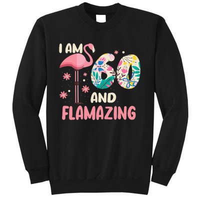 I Am 60 And Flamazing Bithday Flamingo 60th Bday Celebration Sweatshirt