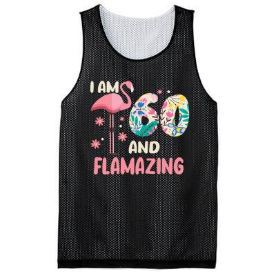 I Am 60 And Flamazing Bithday Flamingo 60th Bday Celebration Mesh Reversible Basketball Jersey Tank