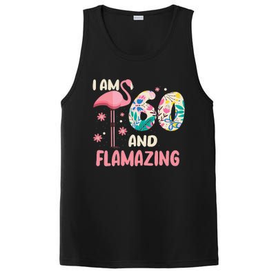 I Am 60 And Flamazing Bithday Flamingo 60th Bday Celebration PosiCharge Competitor Tank