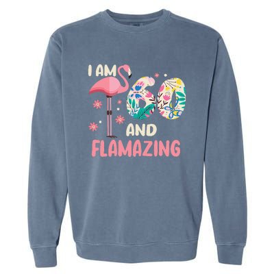 I Am 60 And Flamazing Bithday Flamingo 60th Bday Celebration Garment-Dyed Sweatshirt