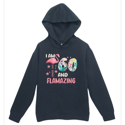 I Am 60 And Flamazing Bithday Flamingo 60th Bday Celebration Urban Pullover Hoodie