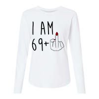 I Am 69 Plus Middle Finger Funny 70th Birthday Womens Cotton Relaxed Long Sleeve T-Shirt