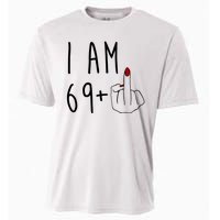 I Am 69 Plus Middle Finger Funny 70th Birthday Cooling Performance Crew T-Shirt