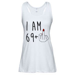 I Am 69 Plus Middle Finger Funny 70th Birthday Ladies Essential Flowy Tank