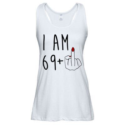 I Am 69 Plus Middle Finger Funny 70th Birthday Ladies Essential Flowy Tank