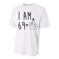 I Am 69 Plus Middle Finger Funny 70th Birthday Performance Sprint T-Shirt