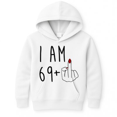 I Am 69 Plus Middle Finger Funny 70th Birthday Kids Hoodie