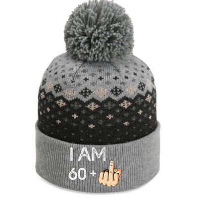 I Am 60 Plus 1 Funny 61st Birthday Gift Born In 1958 The Baniff Cuffed Pom Beanie