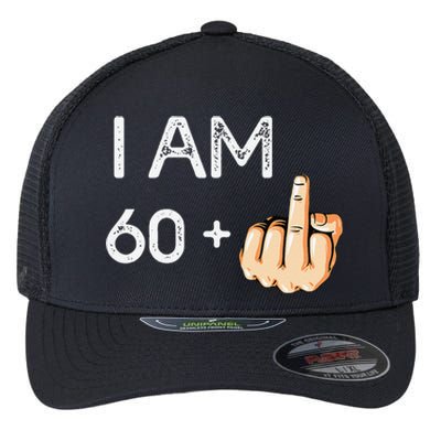 I Am 60 Plus 1 Funny 61st Birthday Gift Born In 1958 Flexfit Unipanel Trucker Cap