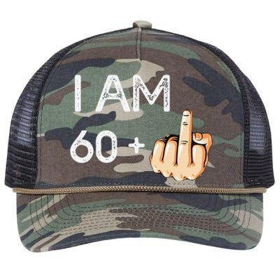 I Am 60 Plus 1 Funny 61st Birthday Gift Born In 1958 Retro Rope Trucker Hat Cap