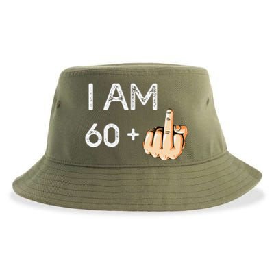 I Am 60 Plus 1 Funny 61st Birthday Gift Born In 1958 Sustainable Bucket Hat