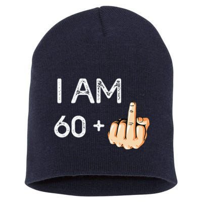 I Am 60 Plus 1 Funny 61st Birthday Gift Born In 1958 Short Acrylic Beanie