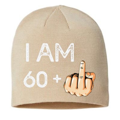 I Am 60 Plus 1 Funny 61st Birthday Gift Born In 1958 Sustainable Beanie